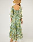 FLORAL CHIFFON MIDI DRESS, Davi & Dani