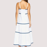 Lost + Wander - Luciana Maxi Dress - Summer White Navy Stripes Nautical