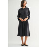 FUN2FUN - BUTTONDOWN DETAIL ELASTIC WAIST SHIRT DRESS