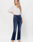 High Rise Distressed Hem Kick Flare Jeans, Vervet by Flying Monkey