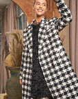 Textured Knit Tweed Double Button Coat Jacket, Davi & Dani