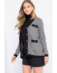 THML - Button Up Houndstooth Cardigan