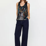 Current Air - Metallic Abstract Sequin Top