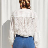 ILLA ILLA -Eyelet Drawstring Top
