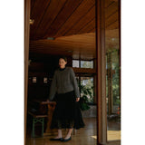 FUN2FUN - TEXTURE CHIFFON PLEATED MAXI SKIRT