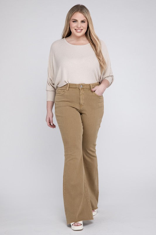 Plus Size High Rise Super Flare Jeans, Vervet by Flying Monkey