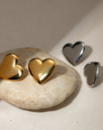 Stainless Steel Heart Stud Earrings