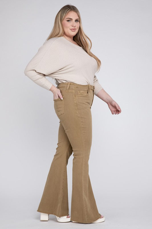 Plus Size High Rise Super Flare Jeans, Vervet by Flying Monkey