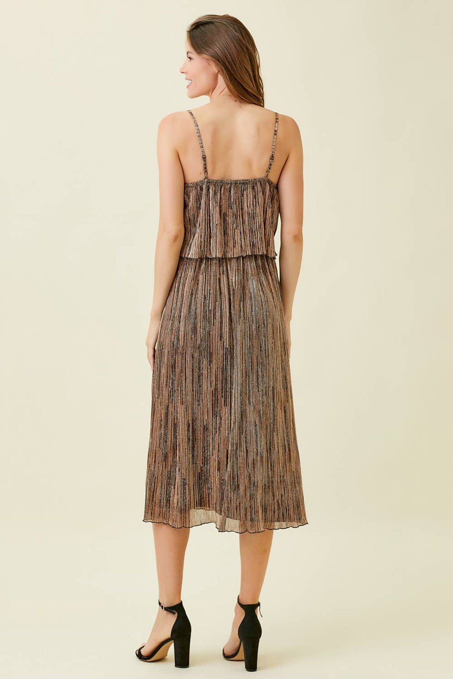 Mystree - Pleated Glitter Cami Dress