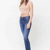Vervet by Flying Monkey - Plus Size High Rise Cropped Slim Straight Jeans