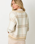 Mystree Plaid Sweater Cardigan