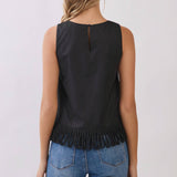 TCEC -Fringe Hem Sleeveless Top