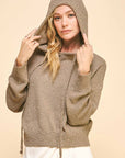 Davi & Dani Drop Shoulder Long Sleeve Hooded Sweater