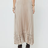 Current Air - Pleated Laser Cut Maxi Skirt