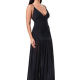 AFRM - Harlow Zebra Rhinestone Dress - Noir