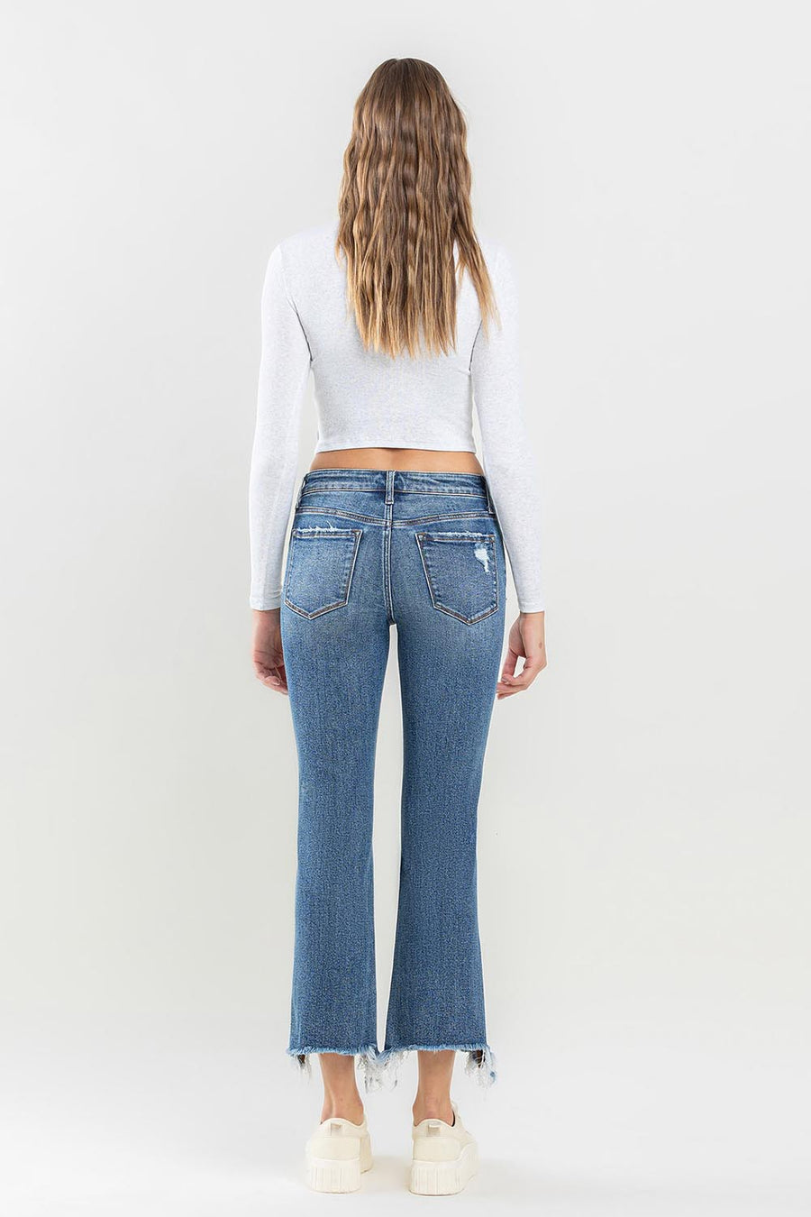 Lovervet Mid Rise Frayed Hem Jeans (online only)