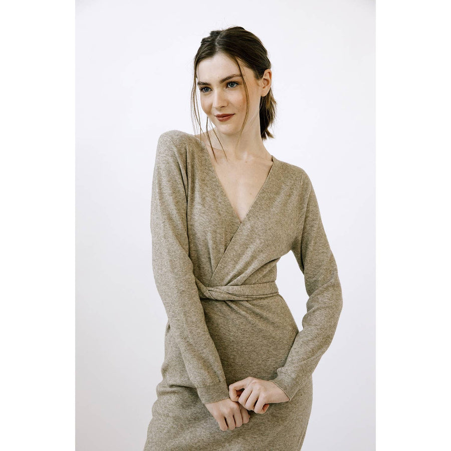 STORIA - HEATHERED KNIT MIDI DRESS