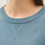 Be Cool - V-NOTCH STITCH CREW NECK SWEATER