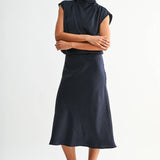 CRINKLED SATIN SKIRT