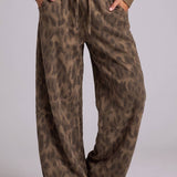 VERY J -Abstract Leopard Barrel Pants