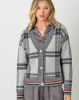 Mystree Plaid Sweater Cardigan