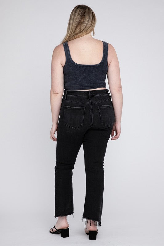 Plus Size High Rise Crop Flare Jeans, Vervet by Flying Monkey