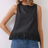 TCEC -Fringe Hem Sleeveless Top