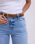 Most Wanted USA - Leather Belt with Metal Strap Holders