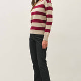 Be Cool - ANGORA BLEND RELAXED FIT WIDE STRIPED SWEATER