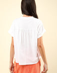 VERY J Nochted Short Sleeve Washed T-Shirt