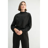 FUN2FUN - SATIN MOCK NECK BLOUSE