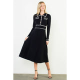THML - Long Sleeve Collared Knit Dress