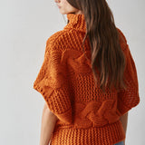By Together - Knit Sweater Cable Knit Turtle Neck Sleeveless Top