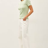Be Cool - CLASSIC STRIPED CREWNECK SHORT SLEEVE SWEATER