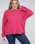 Ribbed Brushed Melange Sweater, Various Colors, Zenana