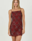 ANGIE BEADED SEQUIN SHORT SLIP DRESS