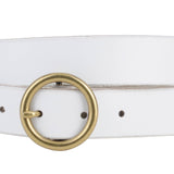 Most Wanted USA - Brass-Toned Circle Buckle Leather Belt