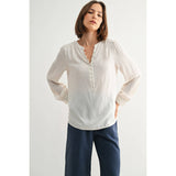 FUN2FUN - SATIN BUTTON FRONT BLOUSE