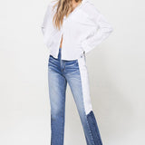 SUPER HIGH RISE STRAIGHT CROP W SIDE BLOCKING PANEL, Vervet