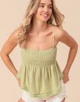 BiBi Fringed Hem Smocked Cami