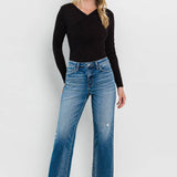 Flying Monkey - High Rise Frayed Hem Crop Straight Jeans
