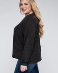 Ribbed Brushed Melange Sweater, Various Colors, Zenana