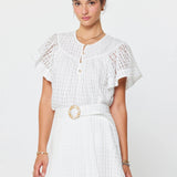 Current Air - Gingham Check Short Sleeve Blouse