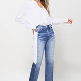 SUPER HIGH RISE STRAIGHT CROP W SIDE BLOCKING PANEL, Vervet
