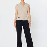 Current Air - Draped Cowl Neck Cap Sleeve Top