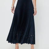 Current Air - Pleated Laser Cut Maxi Skirt