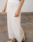 Moon River - CROCHET LADDER KNIT CONTRAST MIDI SKIRT