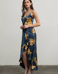 Moon River - FLORAL SLEEVELESS RUFFLE WRAP MAXI DRESS