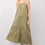 VERY J Ruffled A-Line Midi Cami Dress