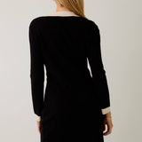 Sunday Edition  -Knit Dress with Ivory Trim